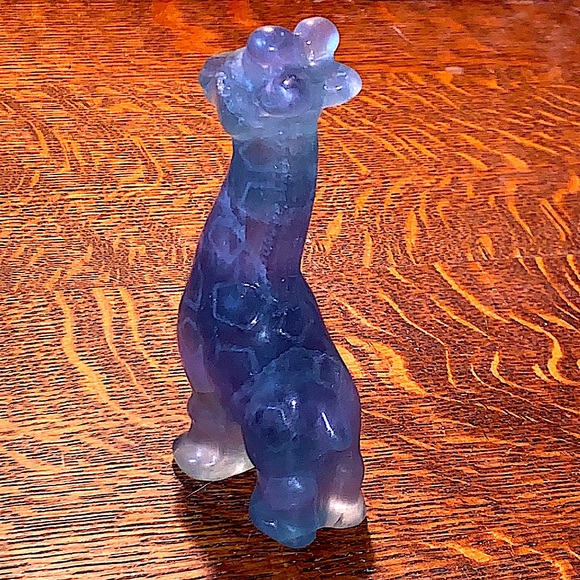 NATURAL FLUORITE GIRAFFE CARVED NEW HEALING STONE 4 INCH - Picture 9 of 12